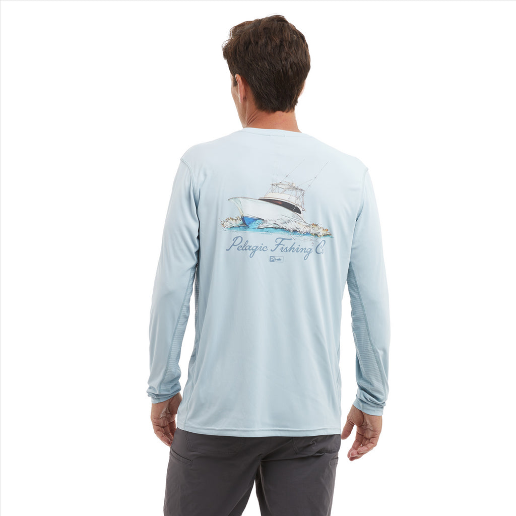 Pelagic Vaportek Goione Sporty Fishing Shirt - Blue Fog