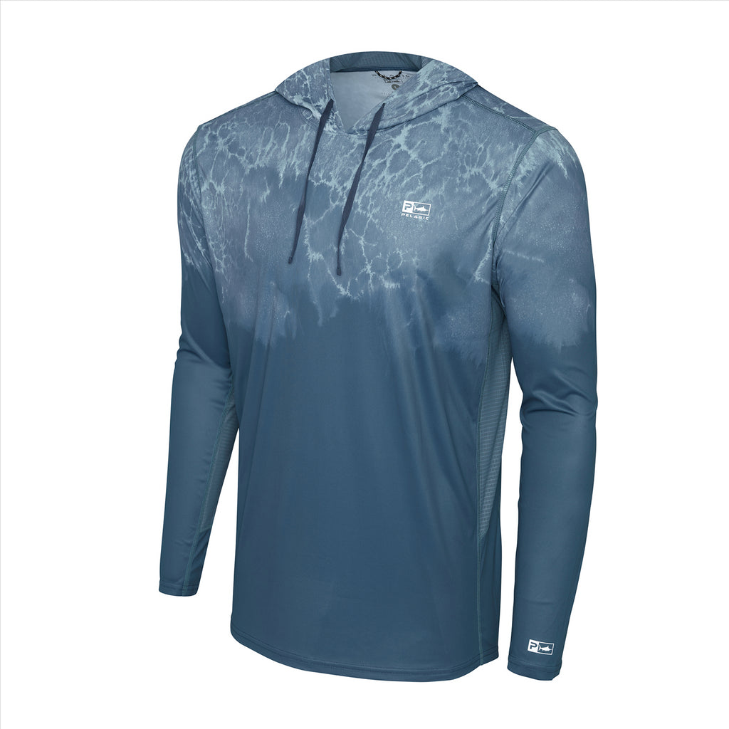 Pelagic Vaportek Hooded Fishing Shirt - Prop Wash Petrol
