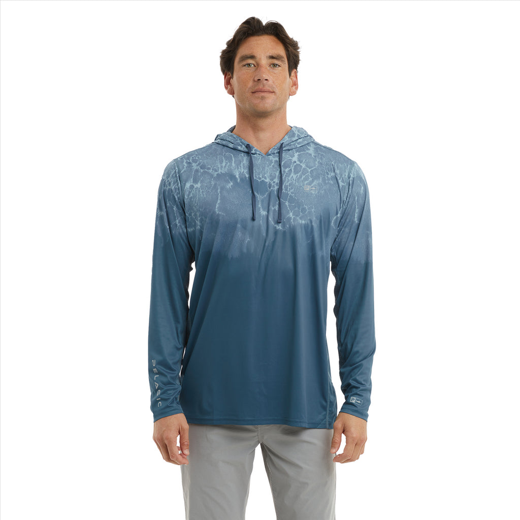 Pelagic Vaportek Hooded Fishing Shirt - Prop Wash Petrol