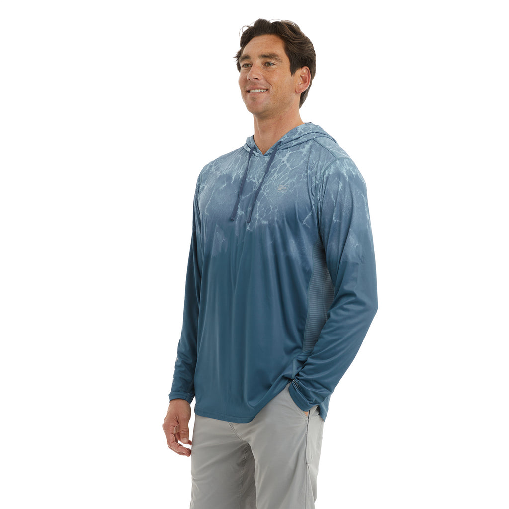 Pelagic Vaportek Hooded Fishing Shirt - Prop Wash Petrol