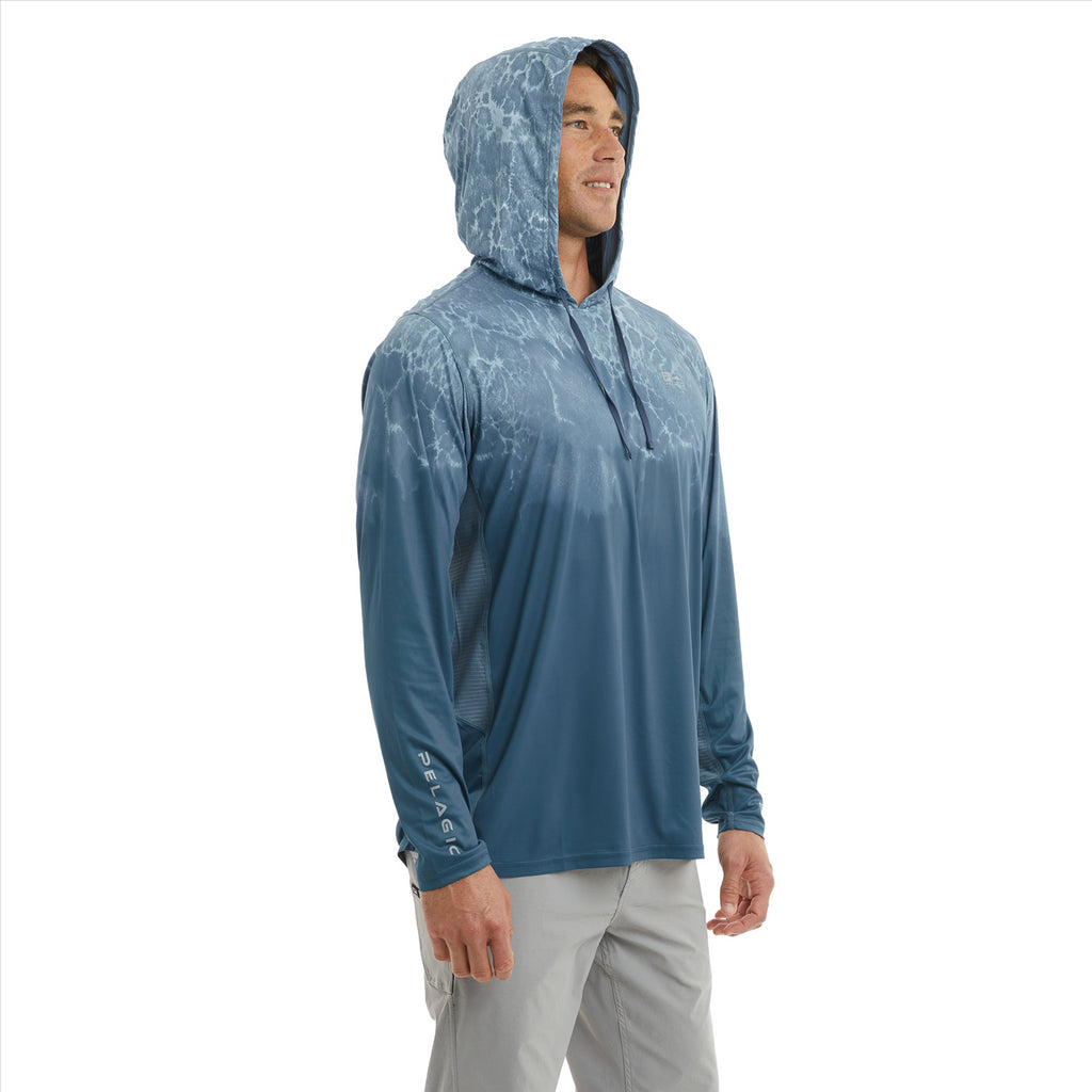 Pelagic Vaportek Hooded Fishing Shirt - Prop Wash Petrol