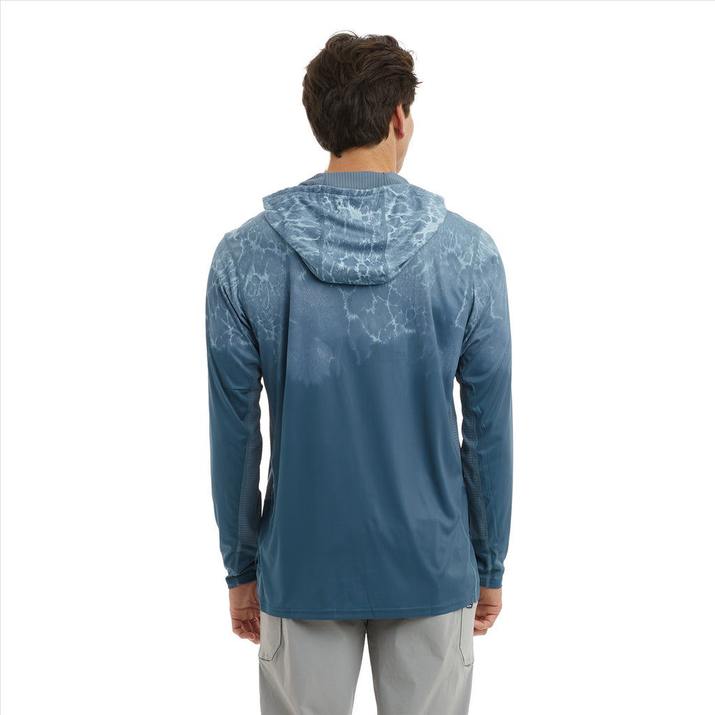 Pelagic Vaportek Hooded Fishing Shirt - Prop Wash Petrol