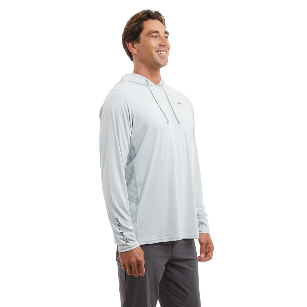 Pelagic Vaportek Solid Hooded Fishing Shirt - Light Grey