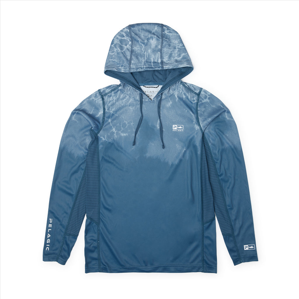 Pelagic Youth Vaportek Hooded Fishing Shirt - Prop Wash Petrol