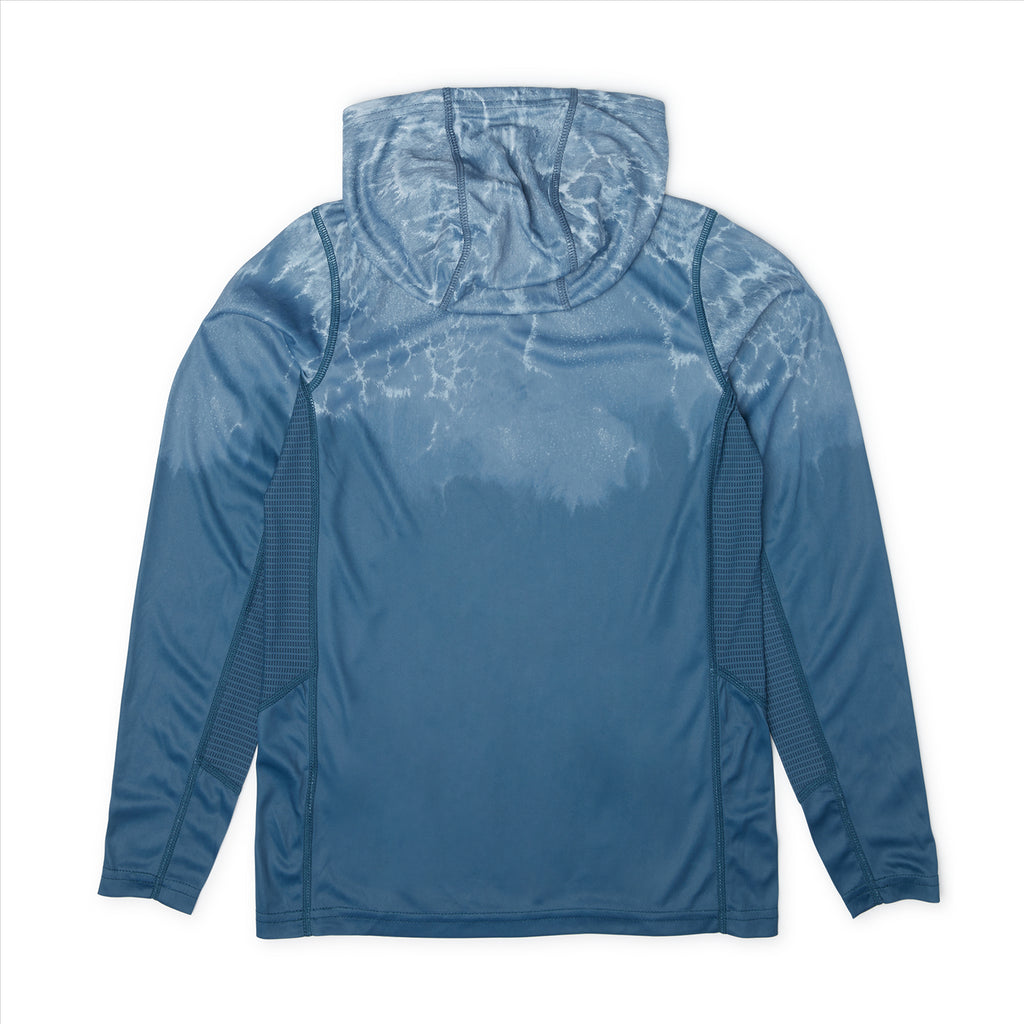 Pelagic Youth Vaportek Hooded Fishing Shirt - Prop Wash Petrol