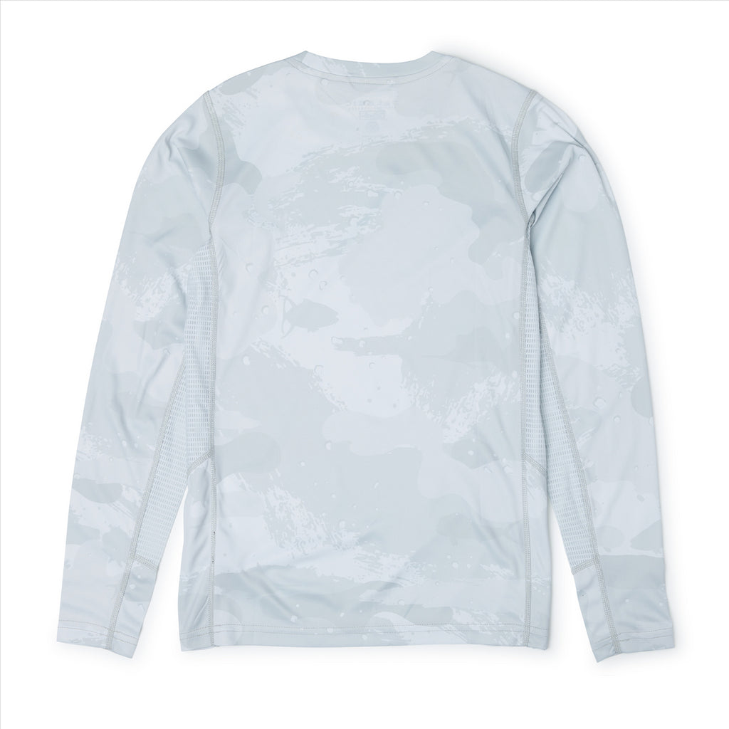 Pelagic Youth Vaportek Brush Camo Fishing Shirt - Light Grey