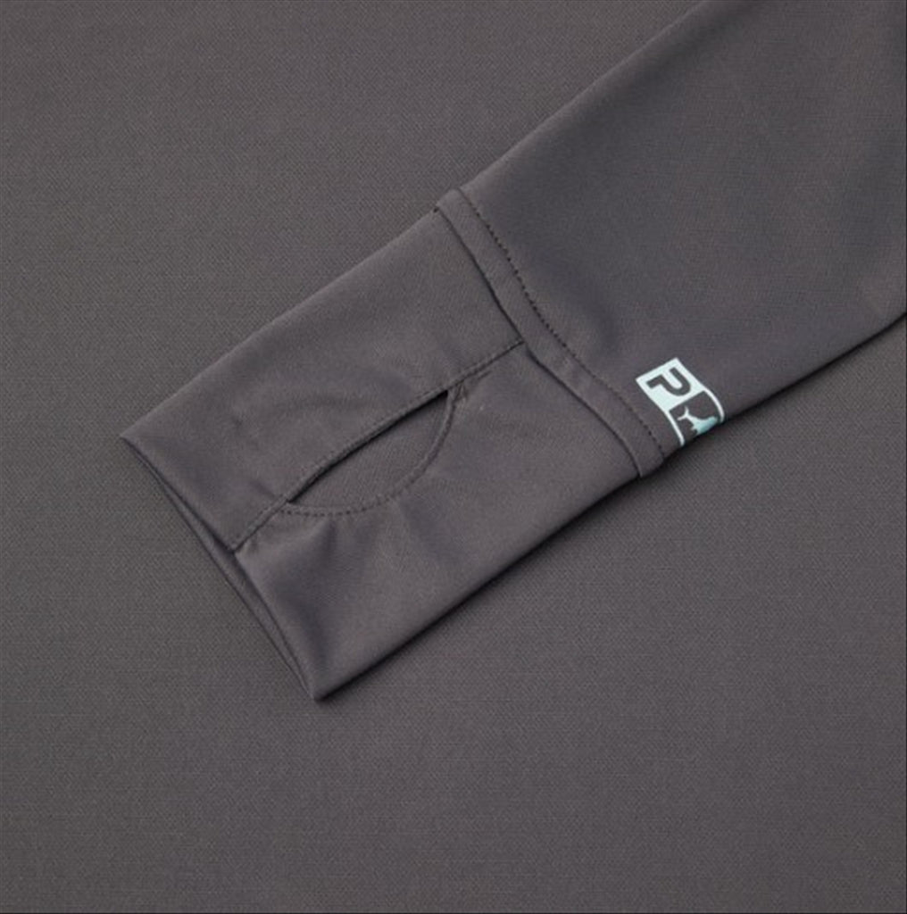 Pelagic Ws Aquatek Twin Palms Fishing Shirt - Graphite