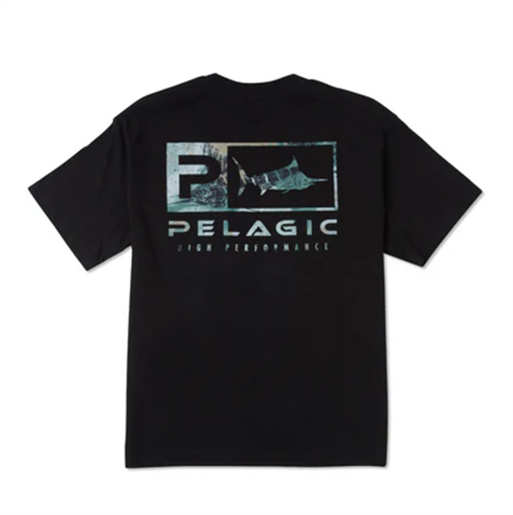 Pelagic Youth Tee Icon Open Seas Camo Black